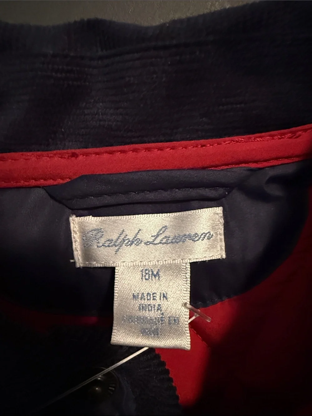 Ralph Lauren Navy Quilted Puffer Jacket with Pink Pony